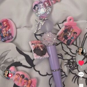 Purple Pen with Anime Charms